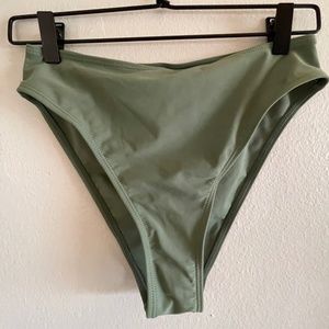 Green high waist bikini bottoms